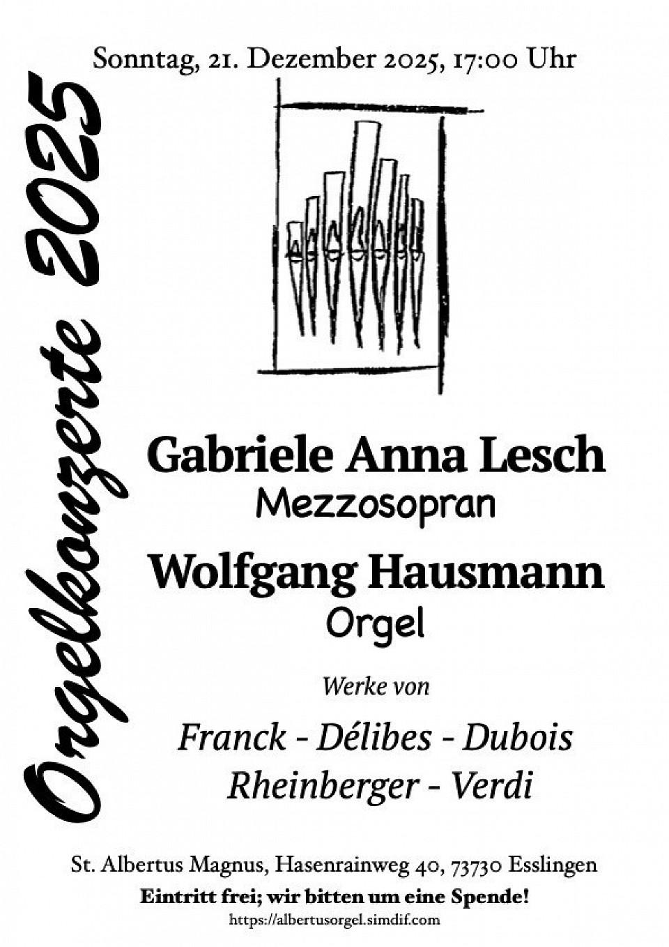 Orgelkonzert Gabriele Anna Lesch, Wolfgang Hausmann